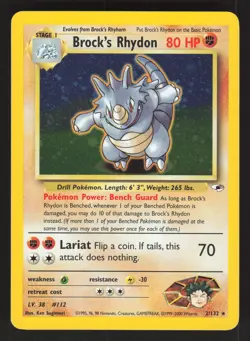Brock's Rhydon 2/132 Pokemon TCG Gym Heroes VLP - Image 1