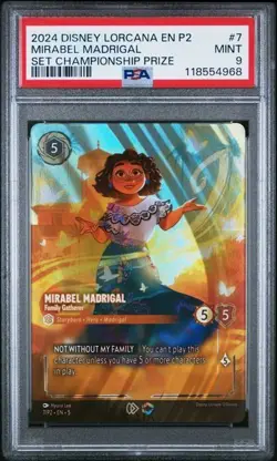 DISNEY LORCANA EN P2-PROMO #7 MIRABEL MADRIGAL SET CHAMPIONSHIP PRIZE PSA 9 - Image 1