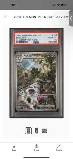 Pokemon 2023 Floragato 197/193 Illustration Rare Paldea Evolved GEM MINT PSA 10 - Image 1