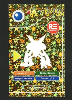 2024 POKEMON POKEDEX BLACK Card #065 ALAKAZAM Peru Edition NM - Image 2