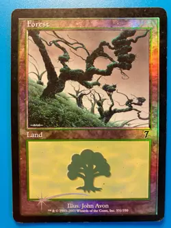 MTG 1x FOIL Forest # 331 Core Set 7th Edition Magic the Gathering Card x1 HP - Image 1