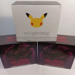 Lot Of 3 Empty Pokemon Elite Trainer Box 25th Anniversary Celebration Astrial - Image 1