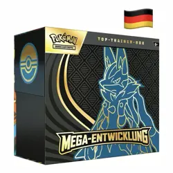 🇩🇪 POKEMON MEGAENTWICKLUNG LUCARIO - TOP TRAINER BOX - DEUTSCH - VERSIEGELT - Image 1