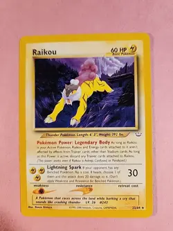 2000 Raikou 22/64 Neo Revelation Non-Holo Regular Rare Pokemon - Image 1