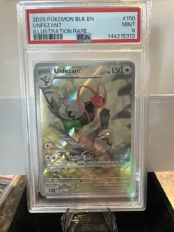 Pokemon Unfezant Black Bolt Illustration Rare BEAUTIFUL Card 150 PSA 9 - Image 1