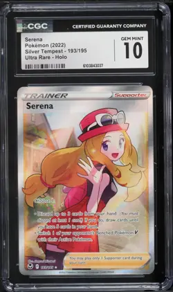 Pokemon Serena Full Art 193/195 Silver Tempest Ultra Rare Holo CGC 10 - Image 1