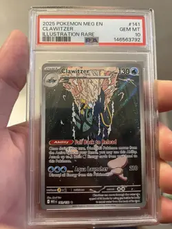 Pokemon TCG Mega Evolution #141 Clawitzer Illustration Rare PSA 10 GEM MT - Image 1
