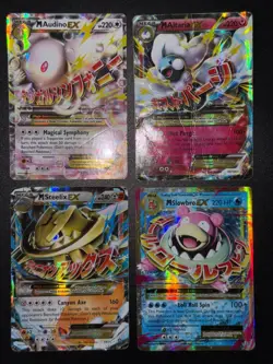 4x Mega M Lot XY Slowbro EX Steelix Altaria Audino Holo evolutions Pokemon Card - Image 2