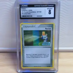 Pokemon Potion Trainer EX Crystal Guardians 87/100 Reverse Holo CGC 8 TCG Card - Image 1