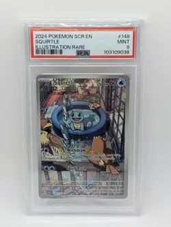 Pokemon Squirtle Stellar Crown Illustration Rare Card 148/142 PSA 9 Mint Grade - Image 1