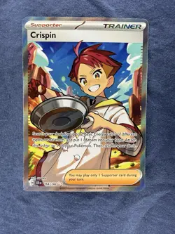 Pokemon TCG Trainer Crispin 164/142 Stellar Crown Ultra Rare Holo Card - Image 1