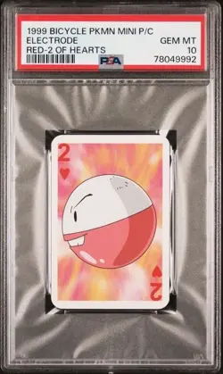 1999 Pokemon Electrode Mini Playing Card Poker Bicycle PSA 10 Gem Mint - Image 1