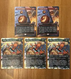 Spider-Ham & Pumpkin Bombs Borderless Lot, MTG Marvel’s Spider-Man Eternal Legal - Image 1