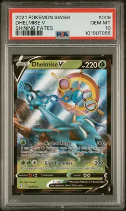 2021 POKEMON SWORD & SHIELD SHINING FATES #009 DHELMISE V PSA 10 - Image 1