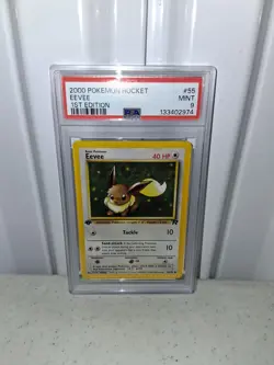 2000 Pokemon - 1st Edition Eevee Non Holo - Team Rocket 55/82 PSA 9 Mint! WOTC - Image 1