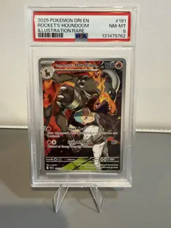 Team Rocket's Houndoom Holo Destined Rivals Illus Rare Pokemon TCG 191/182 PSA 8 - Image 1