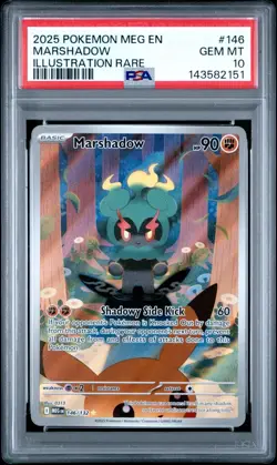 2025 POKEMON MEG EN-MEGA EVOLUTION ILLUSTRATION RARE #146 MARSHADOW PSA 10 - Image 1