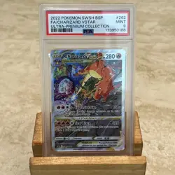 2022 POKEMON SWSH BSP FULL ART CHARIZARD VSTAR #262 ULTRA PREMIUM PSA 9 - Image 3