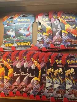 Pokemon Destined Rivals Sleeved Booster Pack Lot Of 14 + 2 Surging Sparks New 🔥 - Image 1