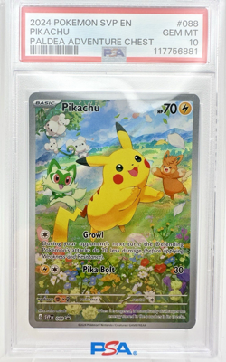 PSA 10 Pikachu Paldea Adventure Chest SVP 088 Black Star Promo Pokemon TCG - Image 1