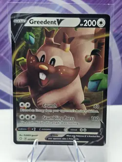 Pokemon TCG Greedent V Shining Fates 053/072 Holo Ultra Rare - Image 1