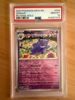 2023 POKEMON MEW EN-151 REVERSE HOLO #094 GENGAR PSA 10 - Image 1