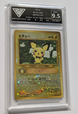 Pichu | No. 172 | Neo File 2 | Pokemon TCG | Reverse Holo + Swirl | Graded 9.5 - Image 2