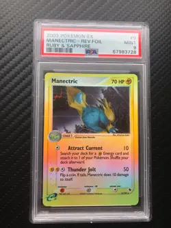 Pokemon Manectric Reverse Holo Ex Ruby and Sapphire 9/109 PSA 9 MINT - Image 1
