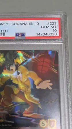 Lorcana PSA 10 Whispers in the Well Goofy Galumphing Gumshoe Enchanted 223 - Image 3