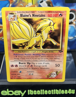 POKEMON Card TCG BLAINE'S NINETALES Non-Holo WOTC- MINT- 21/132 FREE SHIPPING - Image 1