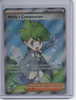 Wally’s Compassion SECRET RARE 176/132 Mega Evolution ME01 Pokemon Card EX+ - Image 1