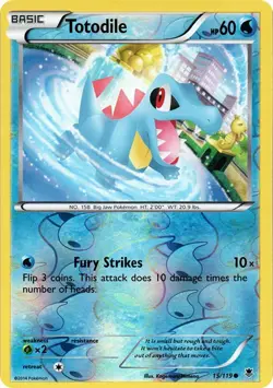 Totodile 15/119 Reverse Holo Phantom Forces Pokemon Card NM - Image 1