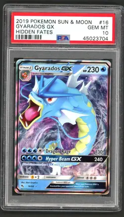 Pokemon Cards - PSA 10 Gyarados GX 16/68 - Hidden Fates - GEM MT - Image 1