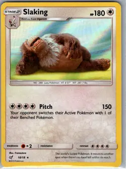 Slaking 18/18 Holo Detective Pikachu - Pokemon Card - NM - Image 1