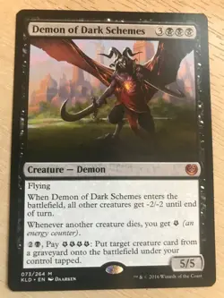 MTG Magic the Gathering Mythic Demon of Dark Schemes , Kaladesh - Image 1