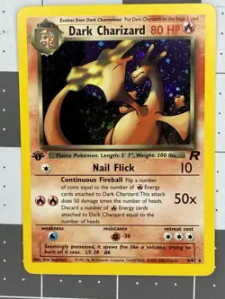 Pokemon TCG Dark Charizard 1st Edition 4/82 Holo Rare 2000 - Image 1
