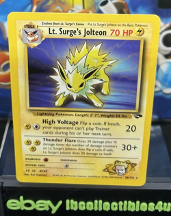 Lt. Surge's Jolteon 28/132 (Non-Holo) Gym Challenge VINTAGE Pokemon 2000 F/S N/M - Image 1