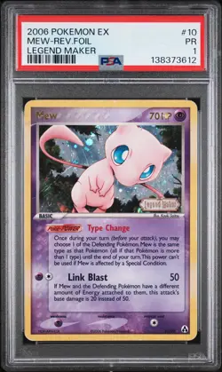 2006 POKEMON EX LEGEND MAKER #10 MEW-REVERSE FOIL PSA 1 - Image 1