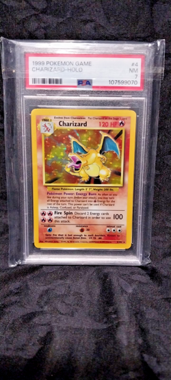 1999 Pokemon TCG Charizard Base Set Holo Rare 4/102 Vintage PSA 7 - Image 5