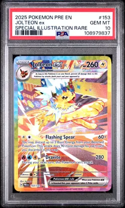 Jolteon ex 153/131 Pokemon Prismatic Evolutions Special Illustration Rare PSA 10 - Image 1