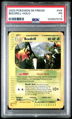 PSA 1 2003 Skyridge Beedrill Holo Foil H4/H32 WOTC E-Reader Pokemon - Image 1