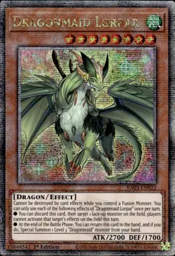 Dragonmaid Lorpar - Quarter Century Secret Rare 1st Ed RA03-EN022 - NM - YuGiOh - Image 1