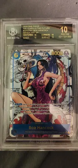 Bandai One Piece Card Game Boa Hancock Manga Art SR Holo OP07-051 BGS 10 - Image 1