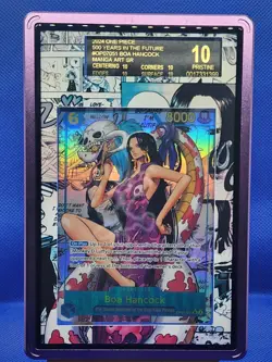 Bandai One Piece Card Game Boa Hancock Manga Art SR Holo OP07-051 BGS 10 - Image 2