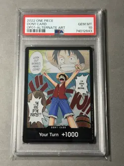 2022 One Piece DON!! Card Alternate Art Romance Dawn Foil PSA 10 FR: Blue Bottom - Image 1