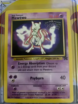 MP Mewtwo #3 LP Pokemon TCG MP Promo Kids WB Presents the First Movie Card - Image 1