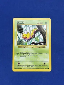 NM WEEDLE - SHADOWLESS - WotC Pokemon Base Set - 69/102 - Image 1