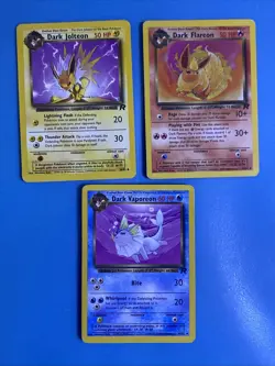 Pokemon TCG - Dark Jolteon 38/82 - Dark Flareon 35/82- Dark Vaporeon 45/82 - Image 1