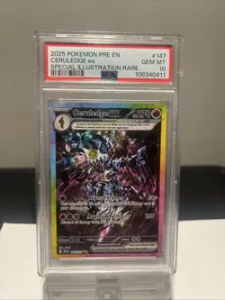 Pokemon 2025 Ceruledge ex 147/131 Tera SIR Prismatic Evolutions GEM MINT PSA 10 - Image 3