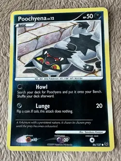 2009 Pokemon TCG Platinum Poochyena Lv.12 HP50 Reverse Holo 86/127 MP - Image 1
